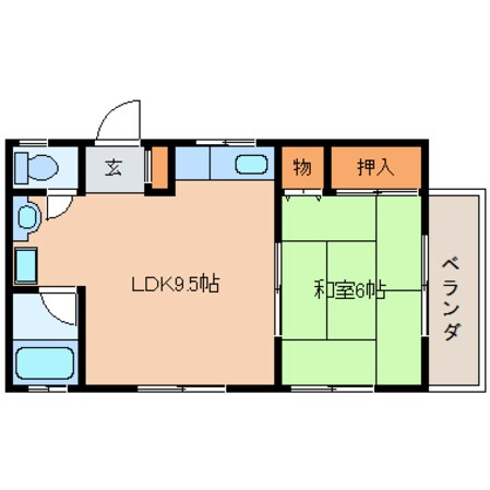 生駒駅 バス10分  松美台下車：停歩1分 2階の物件間取画像